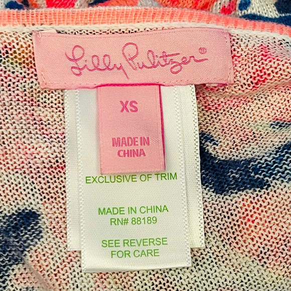 Lilly Pulitzer Womens Sweater XS 100% Linen V-Neck Pullover Thin Knit Buttons - Picture 8 of 16